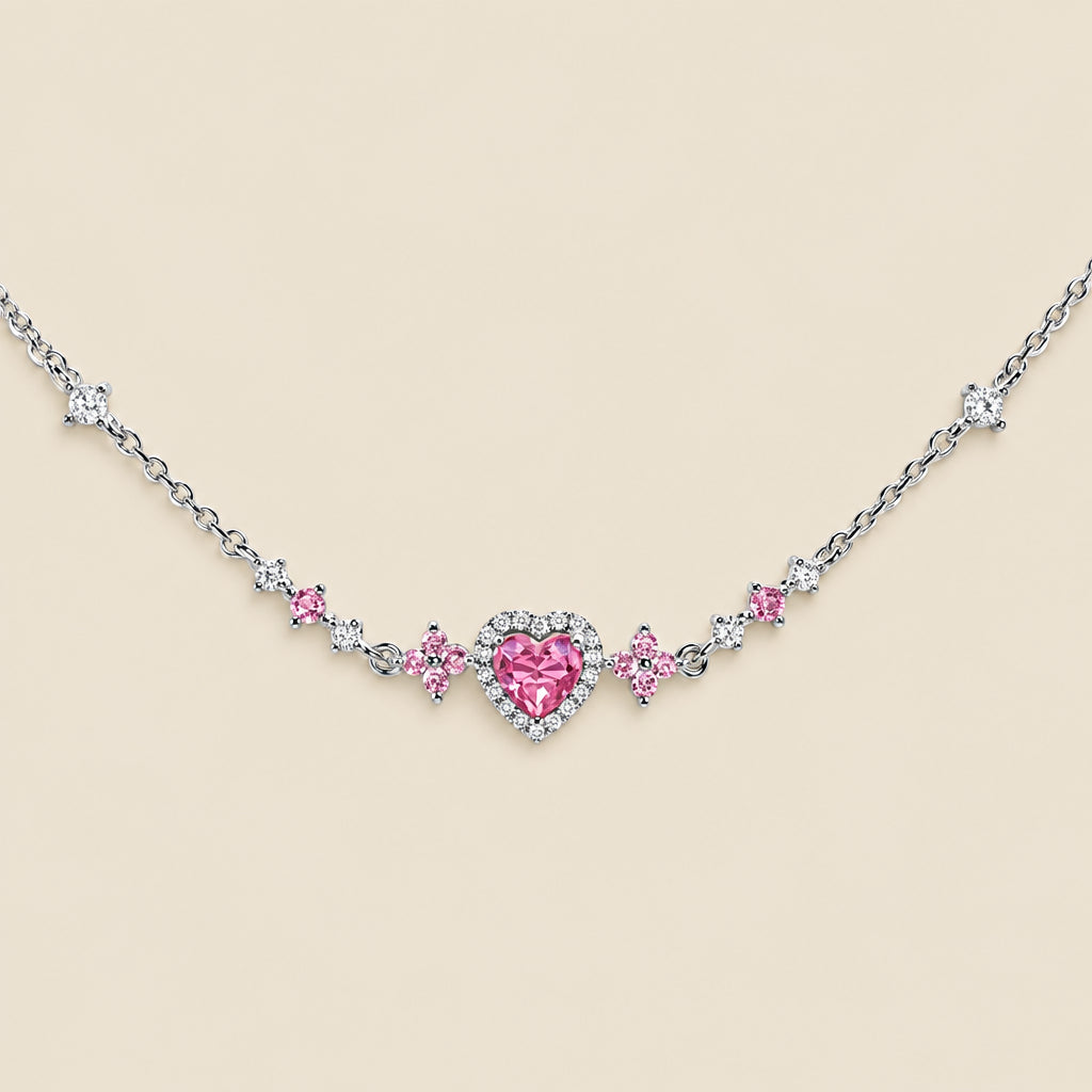 Set de Zirconia Rosa con Baño de Oro