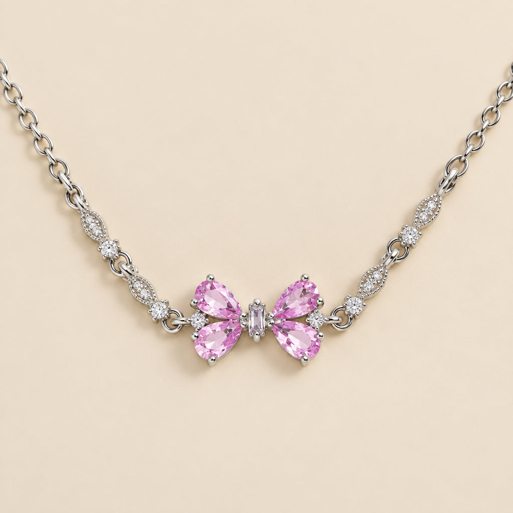 Set de Zirconia Rosa con Baño de Oro