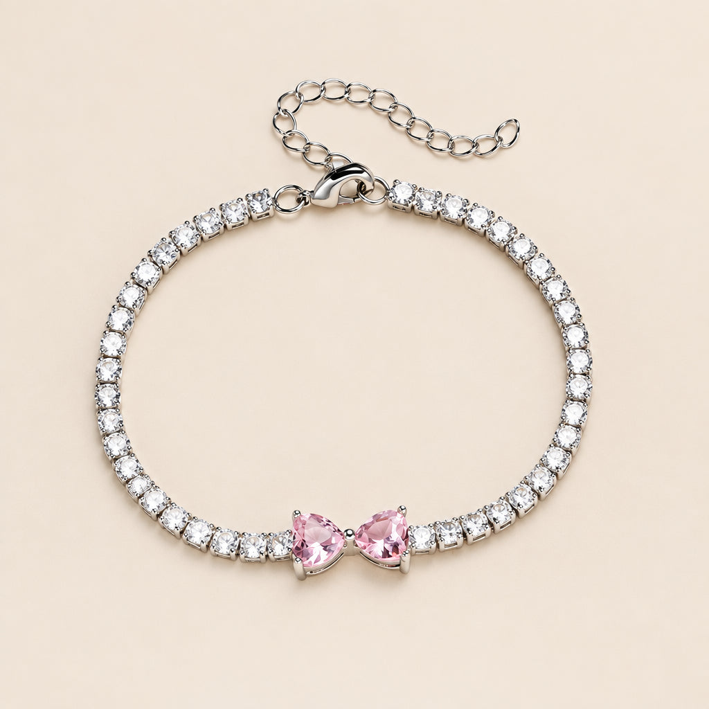 Set de Zirconia Rosa con Baño de Oro